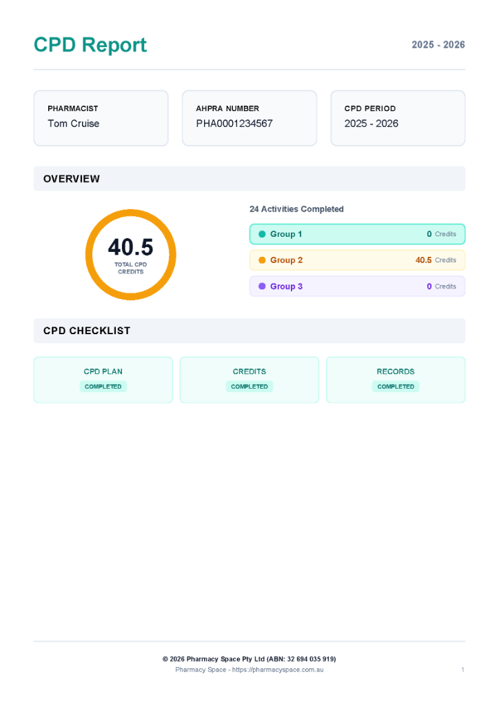Comprehensive CPD Report Preview